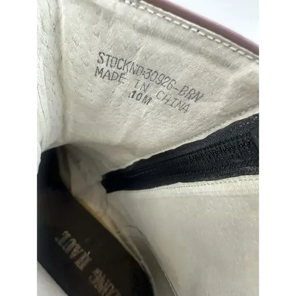 *Flaw Long Haul Mens Leather Cowboy Boots Sz 10M Western Zip Ankle Riding Brown - Picture 10 of 16